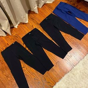 Athleta Girl Stash Your Treasures Capri crop leggings 3 black, 1 blue size 8-10